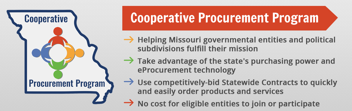 Cooperative Procurement Program - Helping local governments fulfill their mission; take advantage of the state's purchasing power and eProcurement technology; use competitively-bid Statewide Contracts; no cost for eligible entities to join or participate 